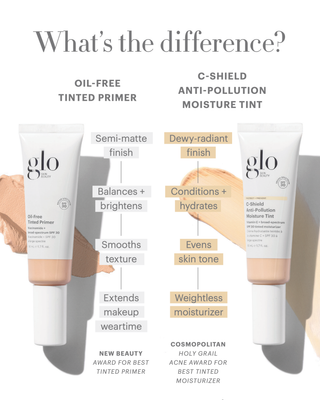 Comparative Chart of Oil-Free Tinted Primer and C-Shield Anti-Pollution Moisture Tint